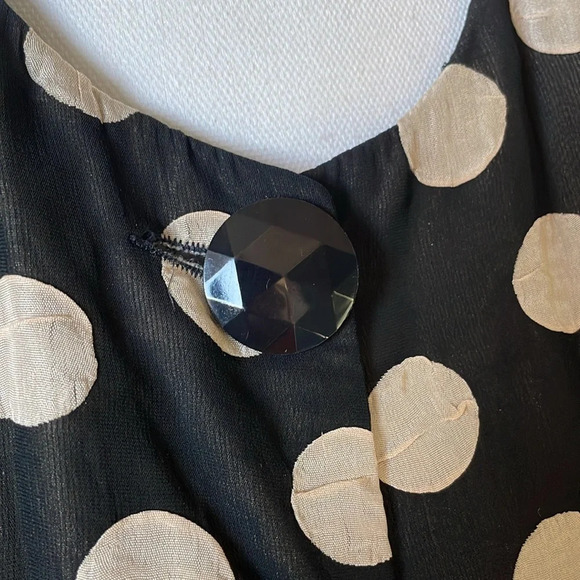 Vintage French Black White Polka Dot Blazer Jacket size 6 CS - Picture 2 of 6